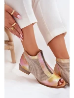 Dámské Kožené Kotníkové Boty Na Plochém Podpatku S  model 21693701 - Maciejka