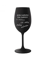 SVAŘÁČEK - černá sklenice na víno 350 ml