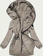 Dámská parka s kapucí olivová (B8121-48)