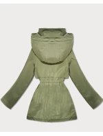 Prosta kurtka z kapturem i trokiem w talii Goodlookin khaki (KK60418-3#)