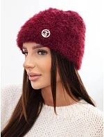 Dámská čepice žebrovaná s model 22554997 strukturou bordó - K-Fashion Dámská čepice žebrovaná s model 22554997 strukturou bordó - K-Fashion