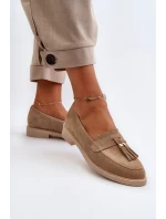 Bezové Dámské Mokasíny Na Ploché Podrážce Zazoo 3420