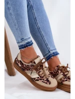 Dámské Tenisky Na Platformě S Dvojitým Šněrováním Leopardí Béžové Niteria Dámské Tenisky Na Platformě S Dvojitým Šněrováním Leopardí Béžové Niteria