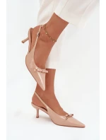 Lakované lodičky na jehlovém podpatku s Nude model 21709635 - Boto