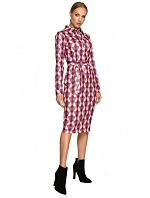 M706 Šaty s rukávy, límcem a potiskem - model 2