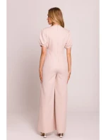 M852 Kombinéza s puff rukávy - světle béžová