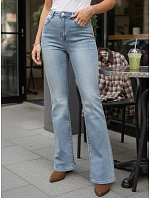 Jeansy damskie z wysokim stanem niebieskie model 22110001 - FashionStreet