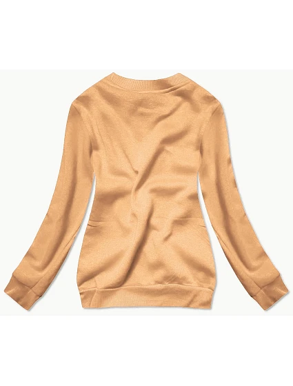 Dámská tepláková mikina v barvě nude se stahovacími lemy model 21466533 - J.STYLE