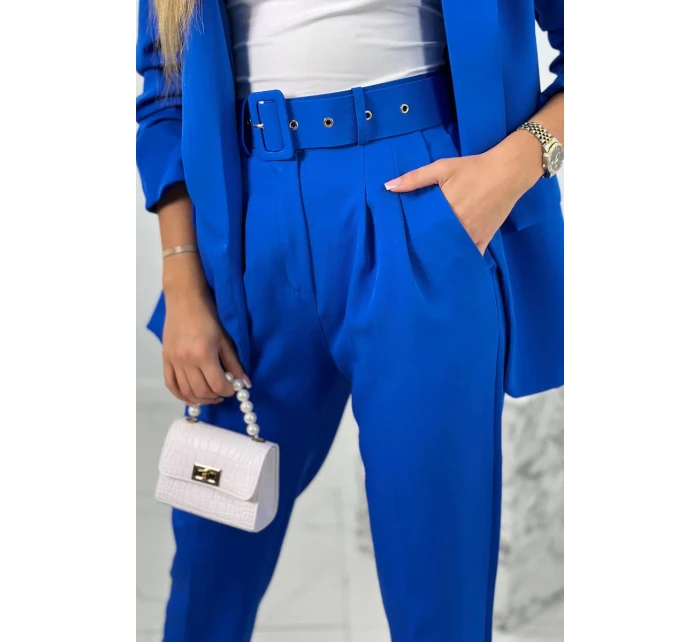 Elegantní souprava saka a kalhot chrpa modrá