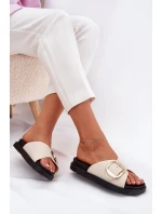 Dámské sandály na platformě se zlatou sponou béžové Jovira