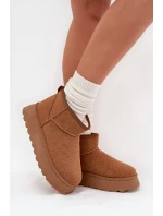 Dámské Sněhule Na Platformě Zateplené Kožíškem Camel model 21705239 - Boto Dámské Sněhule Na Platformě Zateplené Kožíškem Camel model 21705239 - Boto