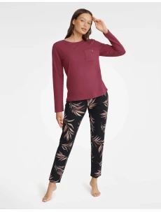 Zahradní pyžamo 40929-83X Bordó a černá - Henderson Ladies