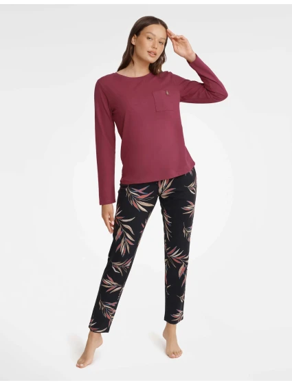 Zahradní pyžamo 40929-83X Bordó a černá - Henderson Ladies Zahradní pyžamo 40929-83X Bordó a černá - Henderson Ladies