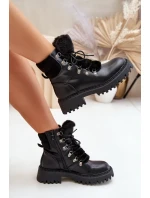 Zateplené Kotníkové Boty na Zip z Eko Kůže Černé Willatta