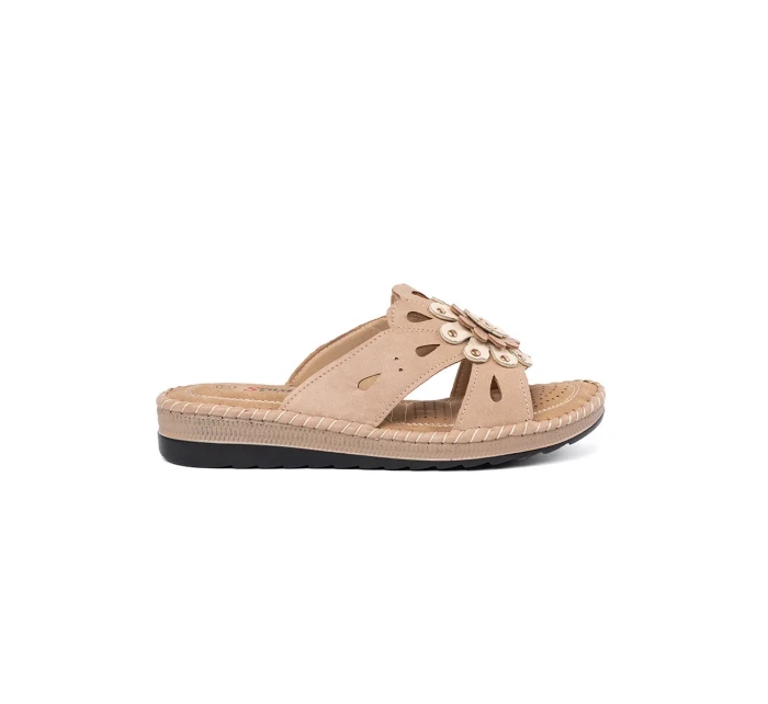 Stylové růžové dámské  nazouváky na plochém podpatku