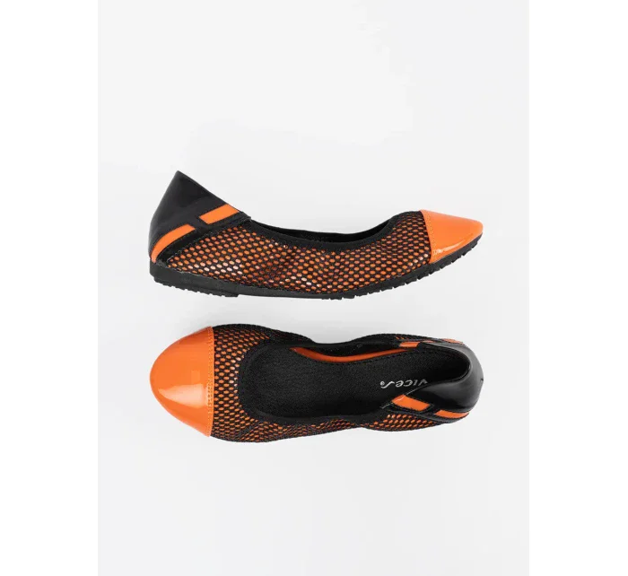 Originální dámské  baleríny oranžové bez podpatku