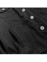 Jednoduchá černá dámská džínová bunda s kapsami (SA40) Jednoduchá černá dámská džínová bunda s kapsami (SA40)