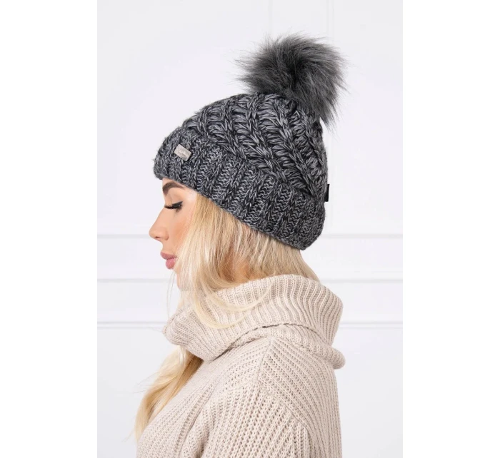 Čepice K169 černá+šedá