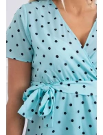 Mátové puntíkované šaty