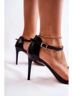 Kožené dámské sandály na vysokém podpatku Lewski Boty model 21591881 Černá - Boto Kožené dámské sandály na vysokém podpatku Lewski Boty model 21591881 Černá - Boto