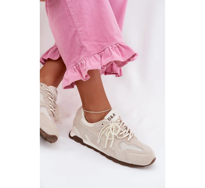 Dámské kožené semišové tenisky model 22031939 šedé - D&A