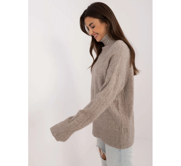 Sweter AT SW  ciemny bezowy model 20470394 - FPrice