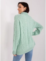 Sweter AT SW  mietowy model 19034342 - FPrice