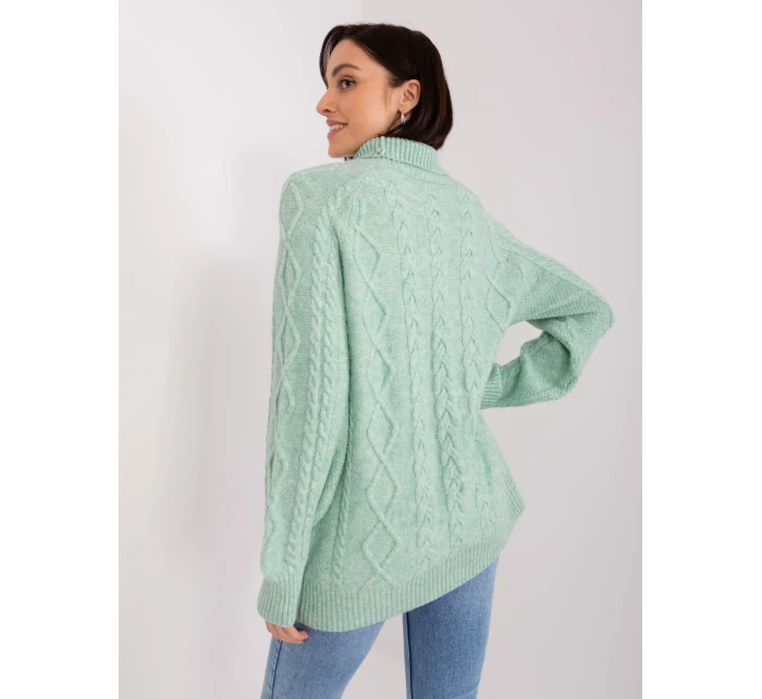 Sweter AT SW  mietowy model 19034342 - FPrice