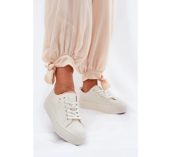 Dámské tenisky na platformě Big Star – světle béžové Dámské tenisky na platformě Big Star – světle béžové