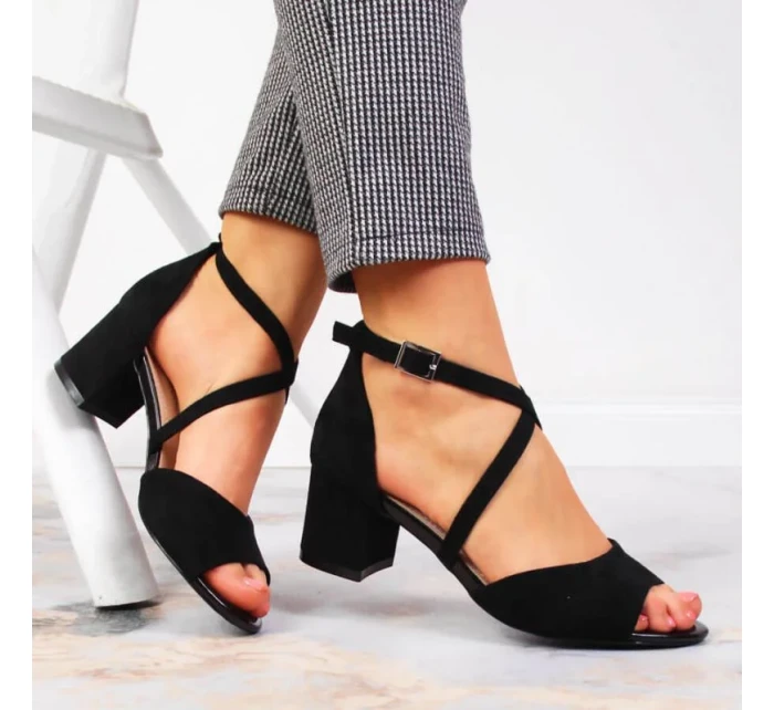 Černé sandály na jehlovém podpatku W model 21777516  Sergio Leone - Inny