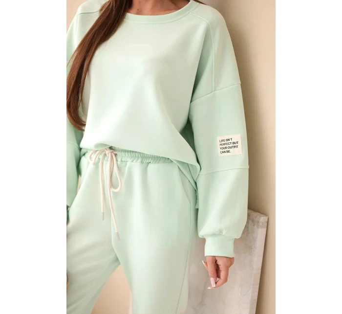 Komplet mikina + kalhoty model 21937954 mátová - K-Fashion