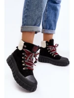 Zateplené boty trapery na tlusté podrážce černé model 21642871 - Boto Zateplené boty trapery na tlusté podrážce černé model 21642871 - Boto