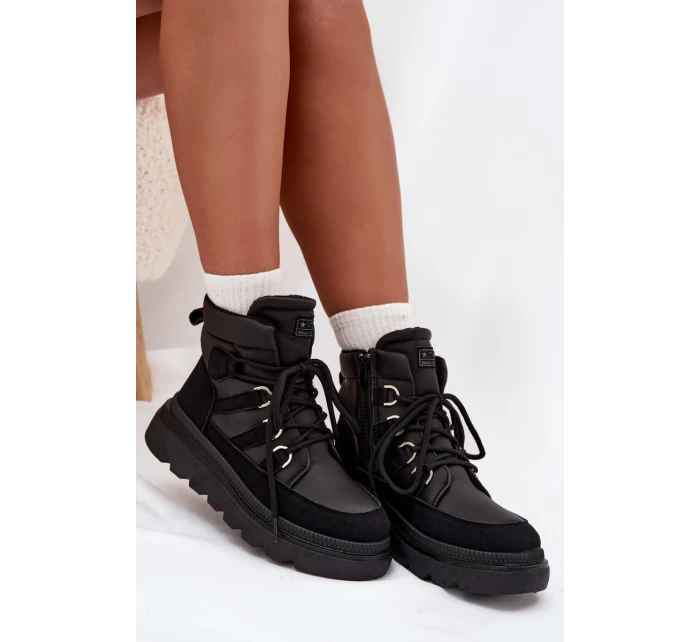 Dámské Botky Trapery Na Platformě Černé model 21707107 - Boto Dámské Botky Trapery Na Platformě Černé model 21707107 - Boto