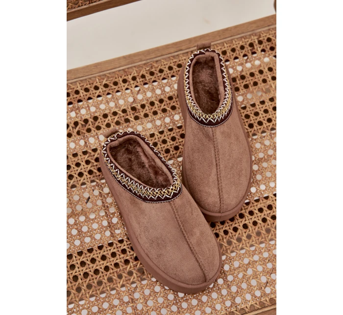 Dětské zimní boty pro mládež s výšivkou na platformě Khaki model 21718393 - Boto