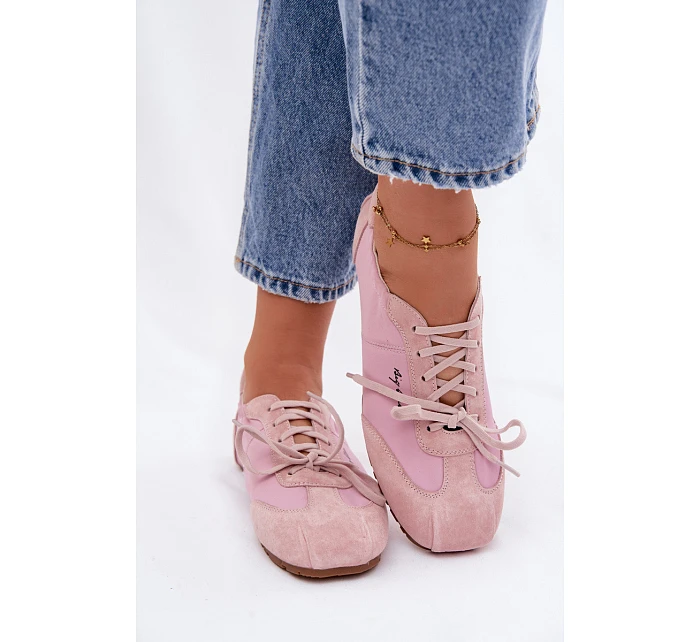 Semišové Nízké Dámské Tenisky Big Star model 22095384 Růžové - Big Star Shoes