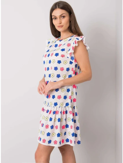 Šaty LK SK 506950.02P bílá a modrá