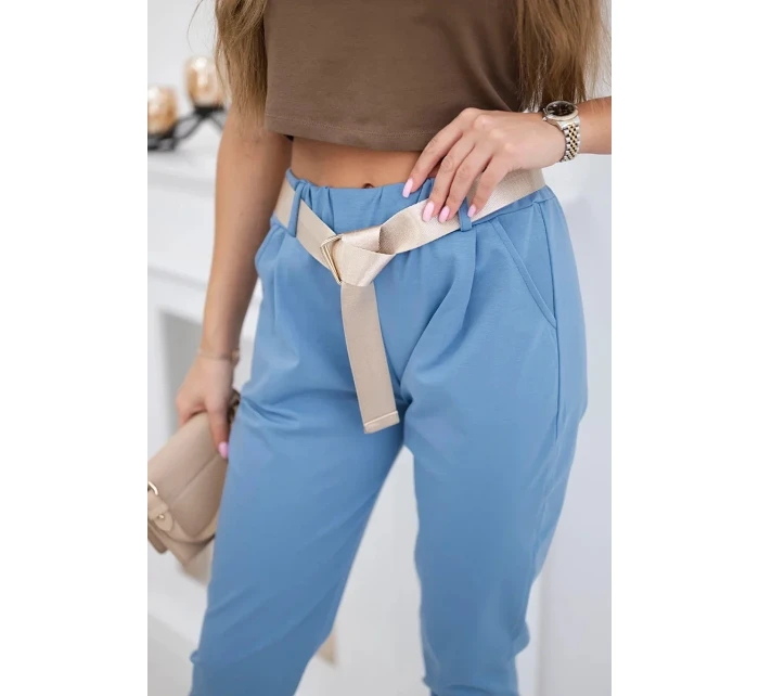 Kalhoty Puntor s páskem džínovina Kalhoty Puntor s páskem džínovina