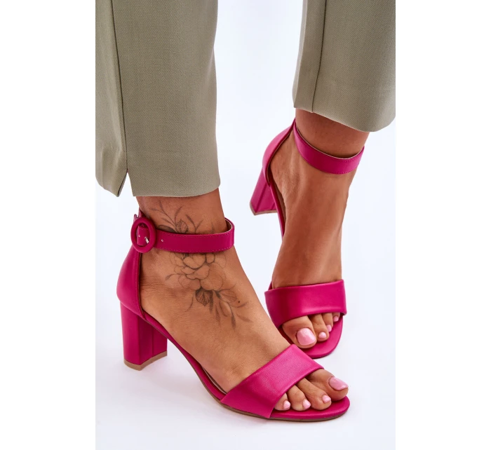Dámské Sandály Na Podpatku Fuchsie model 21618211 - EVENTO Dámské Sandály Na Podpatku Fuchsie model 21618211 - EVENTO