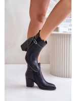 Dámské Botky Na Podpatku Zateplené S Černé model 21674045 - Boto Dámské Botky Na Podpatku Zateplené S Černé model 21674045 - Boto