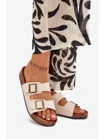 Dámské Pantofle Na Korek Platformě S Přezkami Béžové Vesina Dámské Pantofle Na Korek Platformě S Přezkami Béžové Vesina