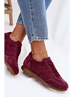 Tenisky z pravé semišové kůže Big Star TT274227 Bordó