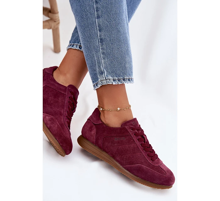 Tenisky z pravé semišové kůže Big Star TT274227 Bordó