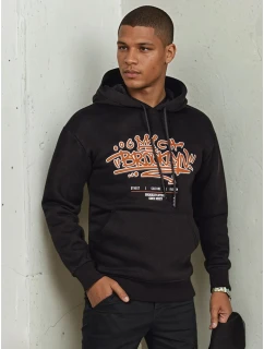 Pánská mikina s potiskem černá FashionStreet BX5665