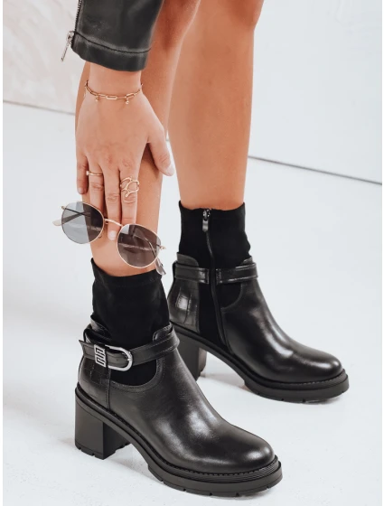 Dámské boty NOIRSTEP na podpatku černé FashionStreet ZY0523