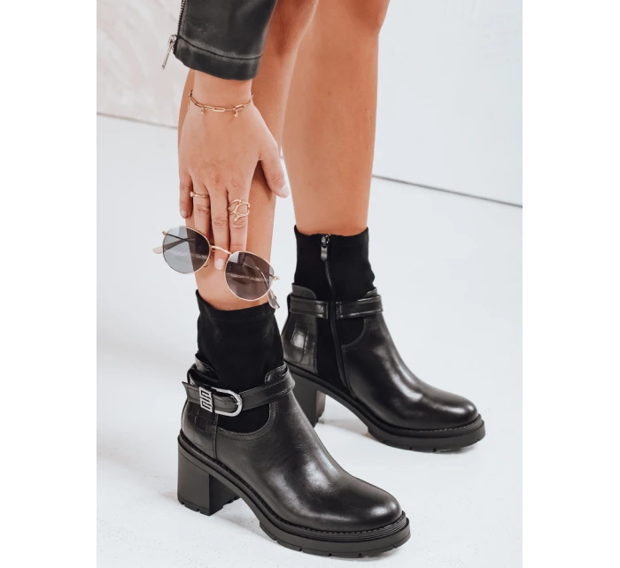 Dámské boty NOIRSTEP na podpatku černé FashionStreet ZY0523