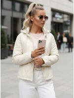 Dámská prošívaná bunda s kapucí ecru FashionStreet TY5533