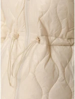 Dámská prošívaná bunda s kapucí ecru FashionStreet TY5533