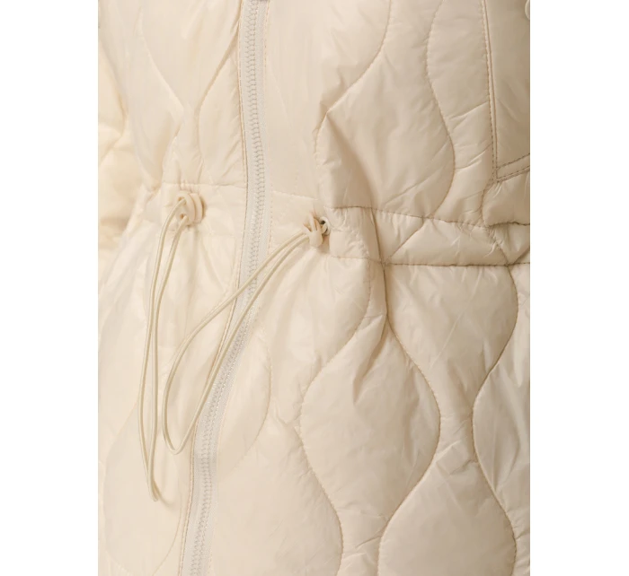 Dámská prošívaná bunda s kapucí ecru FashionStreet TY5533