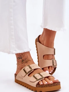 Klasické dámské pantofle Big Star LL274478 Béžové