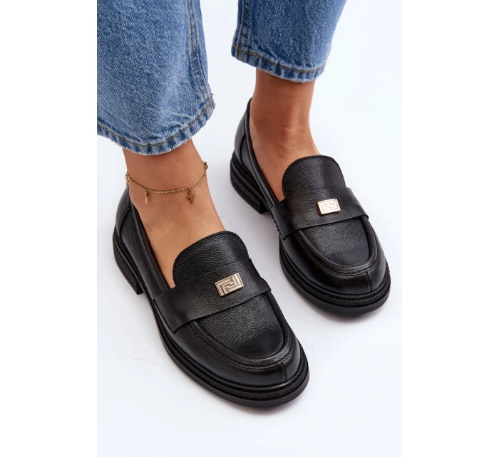 Zazoo 20165 Dámské kožené mokasíny černé